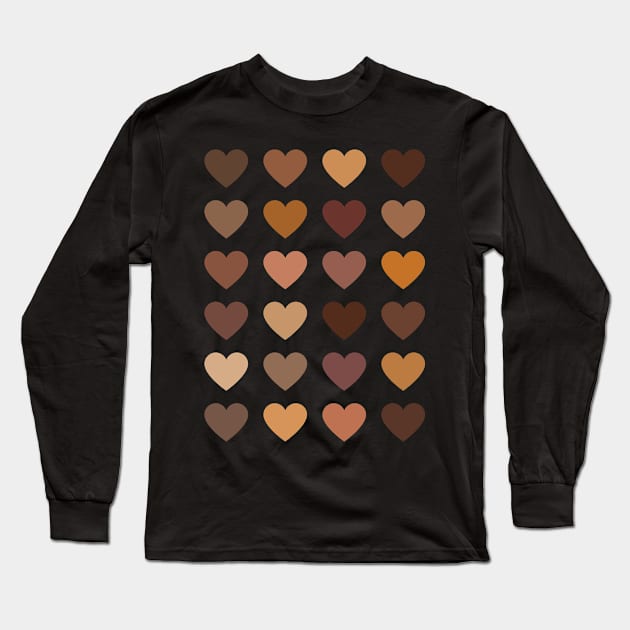 Melanin hearts Long Sleeve T-Shirt by AllPrintsAndArt